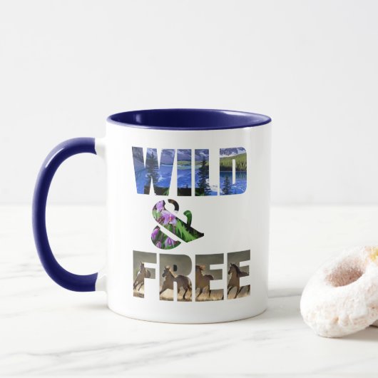 Wild en vrij | Wild + Vrij | Wilde vrije koersen Mok (Met donut)