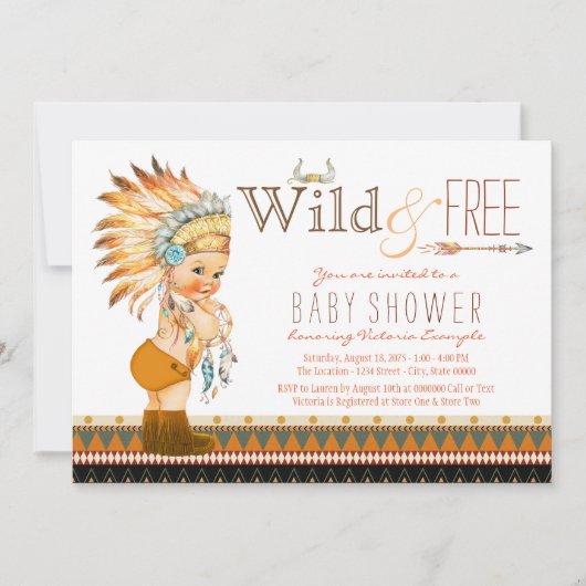 Wild en Vrije Jongens Tribale Boho Baby Shower Kaart (Voorkant)