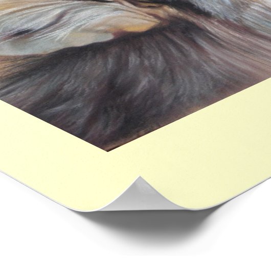 wild en zonsonderend afbeelding van de grijze wolf poster (Hoek)