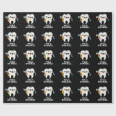 Wild Enamel Funny Wild Animal Tooth Pun Dark BG Cadeaupapier (Vlak)