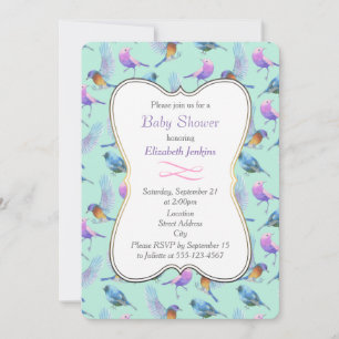Wild Exotic Birds Kleurrijke Waterverf Baby shower Kaart
