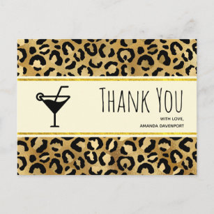 Wild & Exotic Leopard Print Patroon Dank u Post Briefkaart