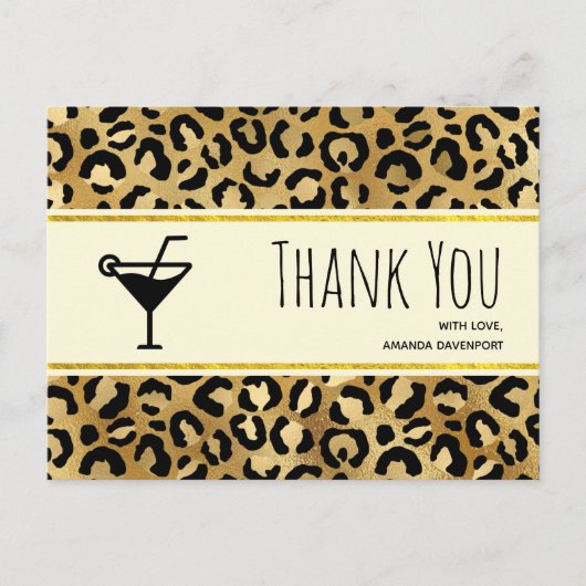 Wild & Exotic Leopard Print Patroon Dank u Post Briefkaart (Voorkant)