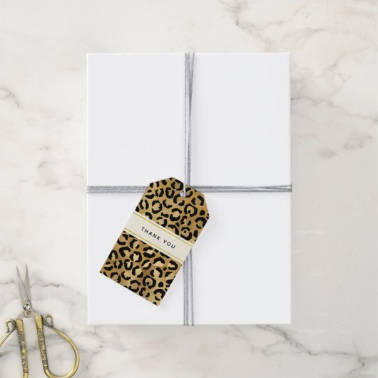 Wild & Exotic Leopard Print Patroon Hartelijk dank Cadeaulabel (Met Touw)