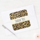 Wild & Exotic Leopard Print Patroon Hartelijk dank Vierkante Sticker (Envelop)