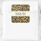 Wild & Exotic Leopard Print Patroon Hartelijk dank Vierkante Sticker (Tas)