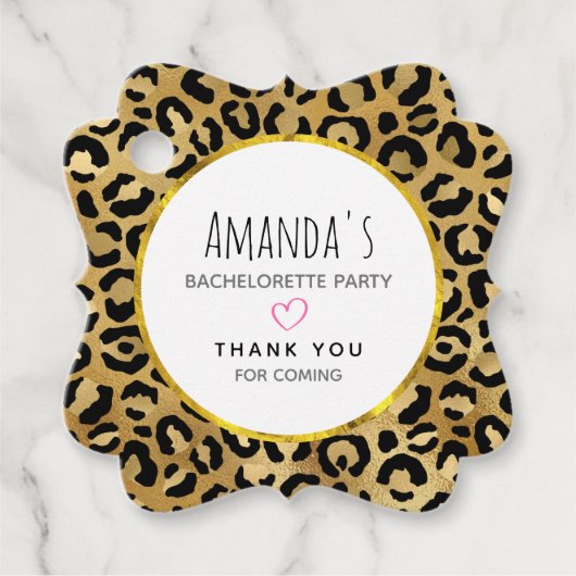 Wild & Exotic Leopard Print Pattern Bachelorette Bedankjes Labels (Voorkant)