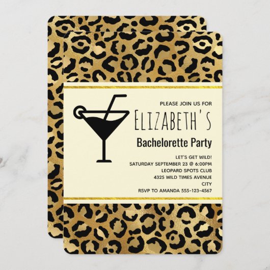 Wild & Exotic Leopard Print Pattern Bachelorette Kaart (Voorkant / Achterkant)