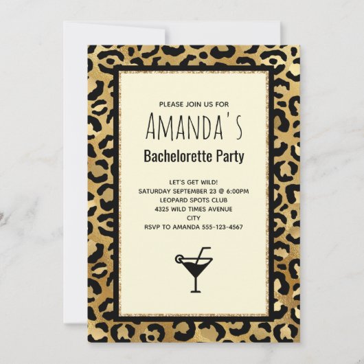 Wild & Exotic Leopard Print Pattern Bachelorette Kaart (Voorkant)