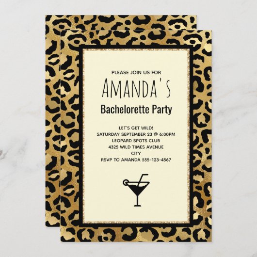 Wild & Exotic Leopard Print Pattern Bachelorette Kaart (Voorkant / Achterkant)