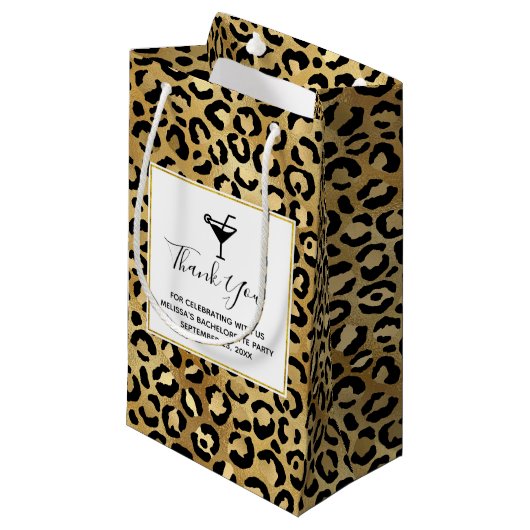 Wild & Exotic Leopard Print Pattern Bachelorette Klein Cadeauzakje (Voorkant Gekanteld)