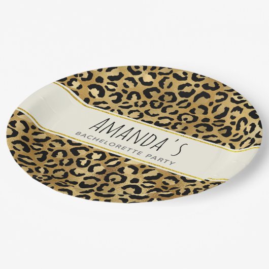 Wild & Exotic Leopard Print Pattern Bachelorette Papieren Bordje (Gekanteld)