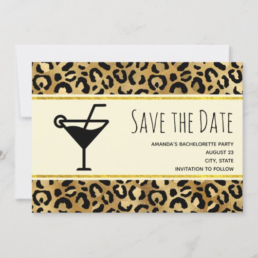 Wild & Exotic Leopard Print Pattern Bachelorette Save The Date (Voorkant)