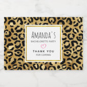 Wild & Exotic Leopard Print Pattern Bachelorette Sparkling Wijnetiket (Enkel label)