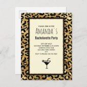Wild & Exotic Leopard Print Pattern Bachelorette Uitnodiging Briefkaart (Voorkant / Achterkant)