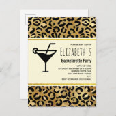 Wild & Exotic Leopard Print Pattern Bachelorette Uitnodiging Briefkaart (Voorkant / Achterkant)