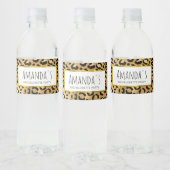 Wild & Exotic Leopard Print Pattern Bachelorette Waterfles Etiket (Flessen)