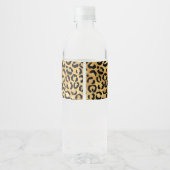 Wild & Exotic Leopard Print Pattern Bachelorette Waterfles Etiket (Achterkant)