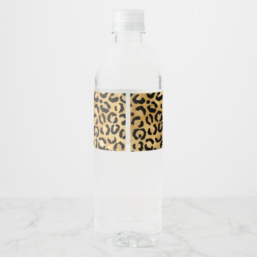 Wild & Exotic Leopard Print Pattern Bachelorette Waterfles Etiket (Achterkant)