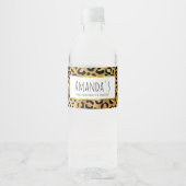 Wild & Exotic Leopard Print Pattern Bachelorette Waterfles Etiket (Voorkant)