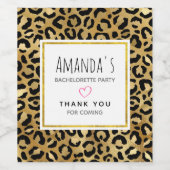 Wild & Exotic Leopard Print Pattern Bachelorette Wijn Etiket (Enkel label)