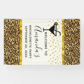 Wild & Exotische Leopard Print Patroon Bachelorett Spandoek (Horizontaal)