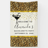Wild & Exotische Leopard Print Patroon Bachelorett Spandoek (Verticaal)