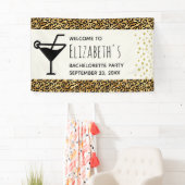 Wild & Exotische Leopard Print Patroon Bachelorett Spandoek (Insitu)