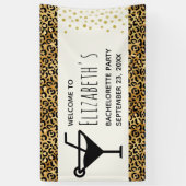 Wild & Exotische Leopard Print Patroon Bachelorett Spandoek (Verticaal)