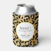 Wild & Exotische Leopard Print Patroon Bachleorett Blikjeskoeler (Blikje Voorkant)