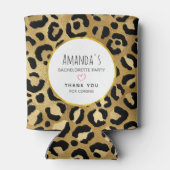 Wild & Exotische Leopard Print Patroon Bachleorett Blikjeskoeler (Achterkant)