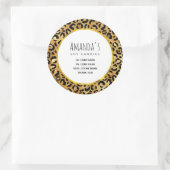 Wild & Exotische Leopard Print Patroon Business Ronde Sticker (Tas)