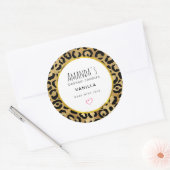 Wild & Exotische Leopard Print Patroon Kaars Zeep  Ronde Sticker (Envelop)