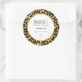 Wild & Exotische Leopard Print Patroon Kaars Zeep  Ronde Sticker (Tas)