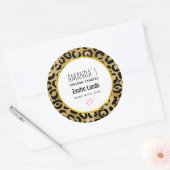 Wild & Exotische Leopard Print Patroon Kaars Zeep Ronde Sticker (Envelop)