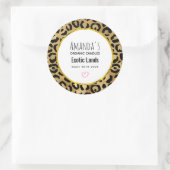 Wild & Exotische Leopard Print Patroon Kaars Zeep Ronde Sticker (Tas)