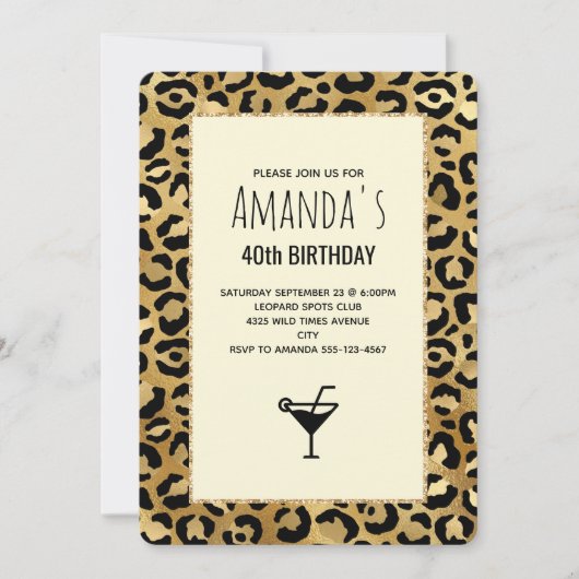 Wild & Exotische Leopard Print Patroon Verjaardag Kaart (Voorkant)