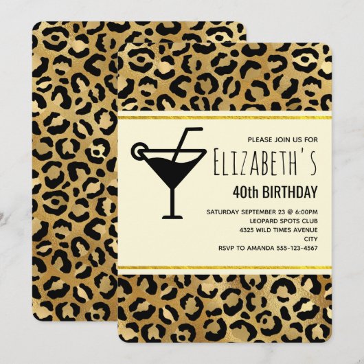 Wild & Exotische Leopard Print Patroon Verjaardag Kaart (Voorkant / Achterkant)