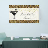 Wild & Exotische Leopard Print Patroon Verjaardag Spandoek (Beurs)