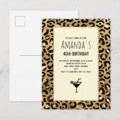 Wild & Exotische Leopard Print Patroon Verjaardag Uitnodiging Briefkaart (Voorkant / Achterkant)