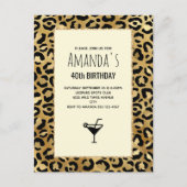 Wild & Exotische Leopard Print Patroon Verjaardag Uitnodiging Briefkaart (Voorkant)