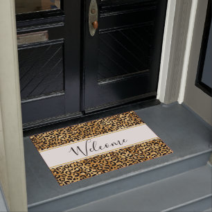 Wild & Exotische Leopard Print Patroon Welkom Deurmat