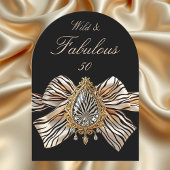 Wild Fabulous 50 Verjaardag Zebra Bow Gold Jewel Kaart
