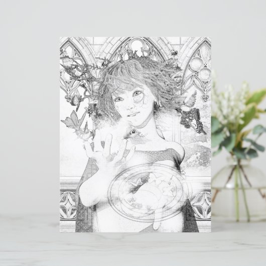 Wild Fairy Witch Coloring Page Paper (Staand voorkant)