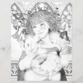 Wild Fairy Witch Coloring Page Paper (Voorkant)