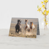 Wild Family runt paardenWenskaart Kaart (Gele Bloem)
