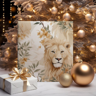 Wild Feestdagen Safari Lion Christmas Cadeaupapier