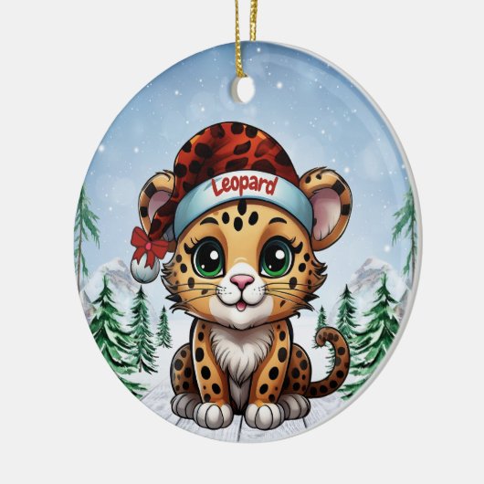 Wild Feline Lovers Woodland Wildlife Kitten 🐆🐈🐾 Keramisch Ornament (Links)