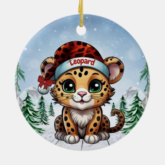 Wild Feline Lovers Woodland Wildlife Kitten 🐆🐈🐾 Keramisch Ornament (Achterkant)