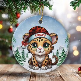 Wild Feline Lovers Woodland Wildlife Kitten 🐆🐈🐾 Keramisch Ornament